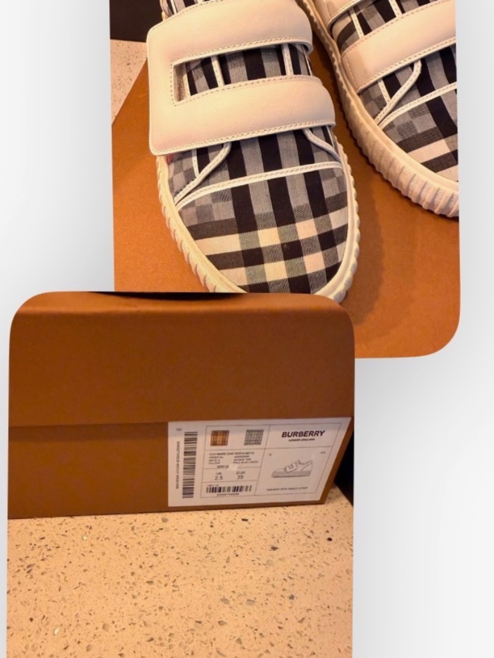 Size 2.5Y burberry sneakers